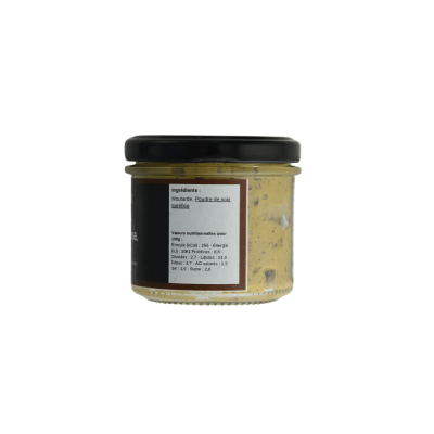 Pot de moutarde aux noix de Cave Noisel avec sa liste d'ingrédients